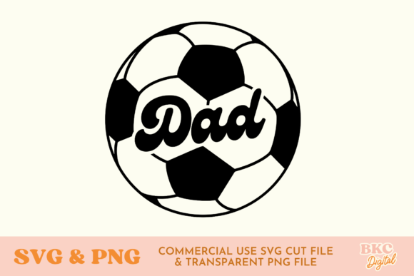 Dad Football Soccer Ball Graphics for T-Shirt Designs