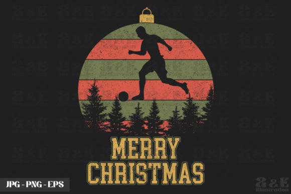 Retro Christmas Soccer Fan Graphics & T-Shirt Designs