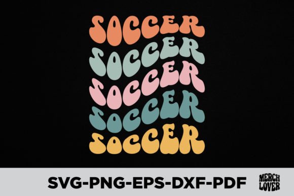 Retro Groovy Soccer Graphics for T-Shirt Designs