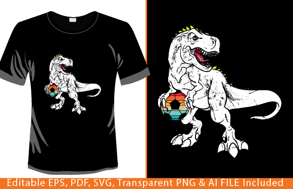 T-Rex Soccer Dino Graphics for T-Shirt Designs